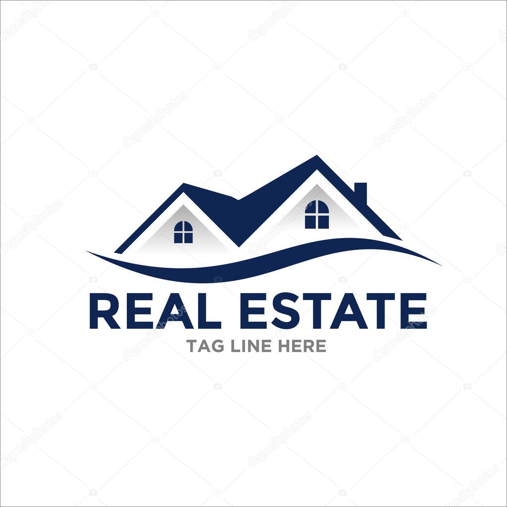 Real estate logo, simple home real estate logo icon vector