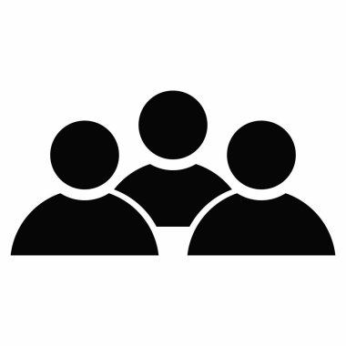  Uygulamalar ve web siteleri için kullanıcı / arkadaş grubu veya arkadaş grubu düz vektör simgesi 