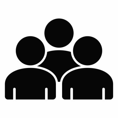  Uygulamalar ve web siteleri için kullanıcı / arkadaş grubu veya arkadaş grubu düz vektör simgesi 