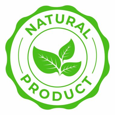 Doğal Ürün Vektörü Simgesi Dairesel Organik Gıda Rozeti ve Sağlıklı Ürün Amblemi