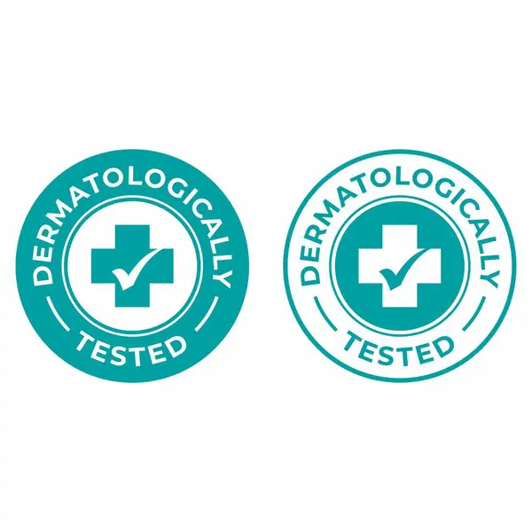 Dermatolojik vektör şablonu. Ürün etiketi için uygun.