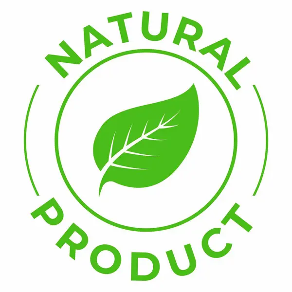 Doğal Ürün Vektörü Simgesi Dairesel Organik Gıda Rozeti ve Sağlıklı Ürün Amblemi