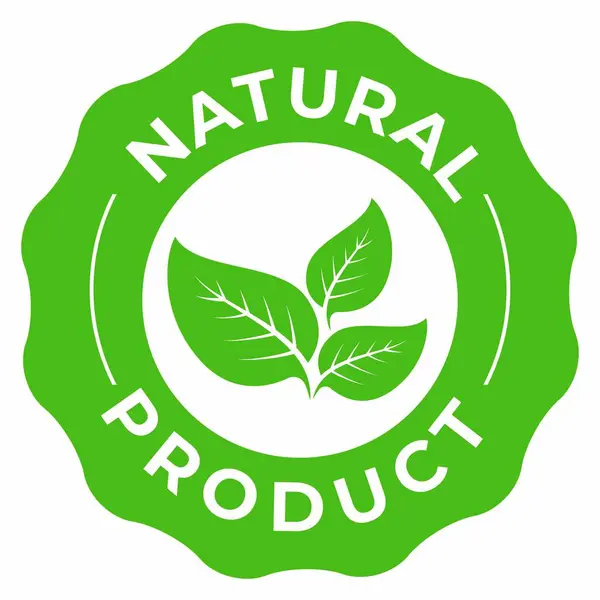 Doğal Ürün Vektörü Simgesi Dairesel Organik Gıda Rozeti ve Sağlıklı Ürün Amblemi