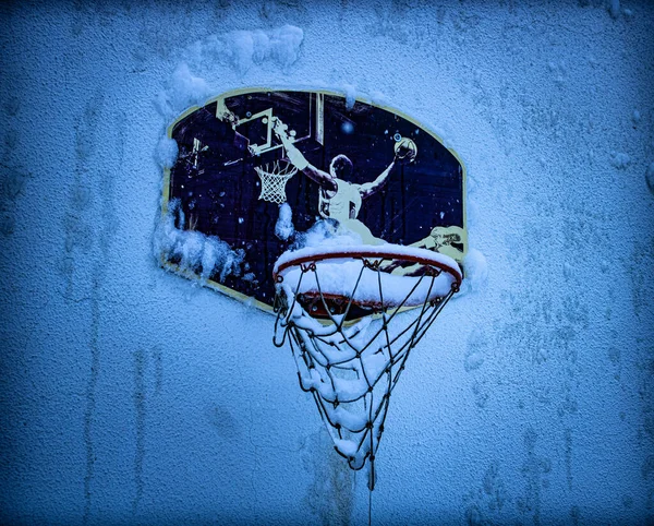 One Basket Full Snow — Stock Photo, Image