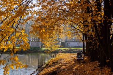 Podlasie Versailles. Branicki Park 'ta sonbahar, Biaystok, Polonya