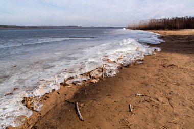 Siemianwka Barajı 'nda ilkbahar başlarında, Podlasie, Polonya