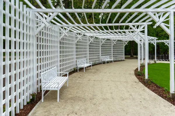 boş banklar parkta.