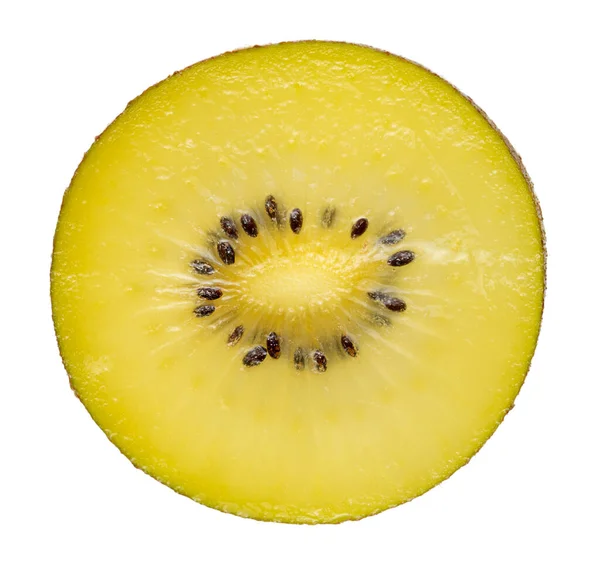 Isolated Slice Golden Kiwi Fruit White Background — Stockfoto