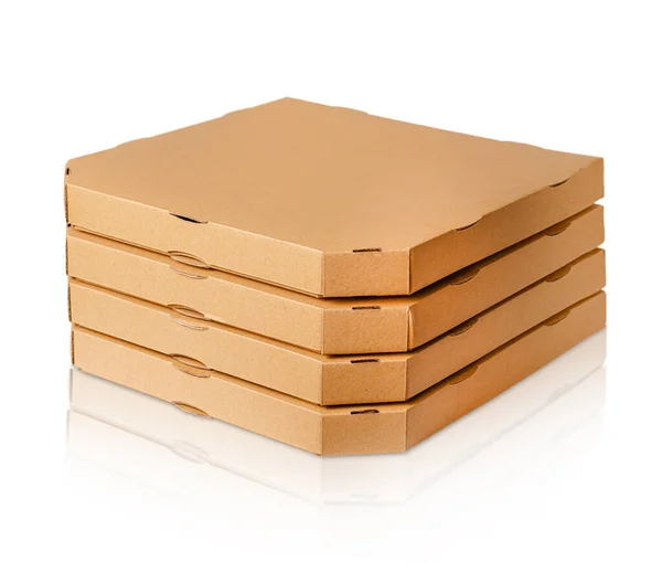 Κουτιά Από Χαρτόνι Πίτσας Απομονωμένα Λευκό Φόντο — Φωτογραφία Αρχείου