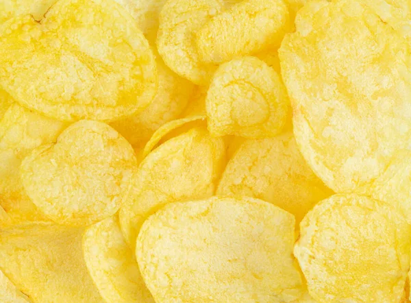Crispy Potato Chips Texture Background Close Top View — Stock Photo, Image
