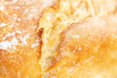 Taze pişmiş mayalı ekmek dokusu. Kapat.