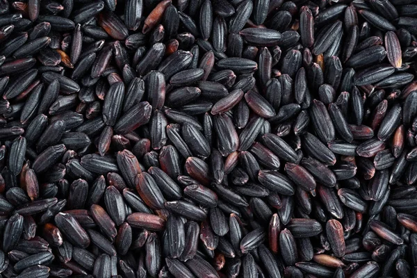Whole Grain Black Rice Texture Top View Directly — Stock fotografie