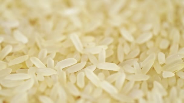 Parboiled Rice Texture Top View Food Background Close — Stock Video
