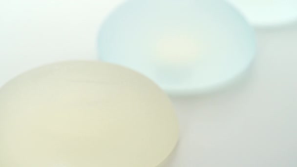 Breast Implants Blue Background — Stock Video