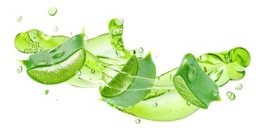 Aloe dilimli yeşil aloe vera jeli. 