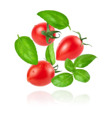 Domates ve fesleğen salatası. Tam derinlik