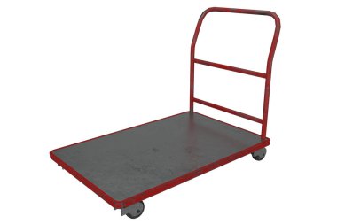 Beyaz arka planda kırmızı tramvay