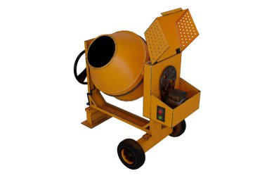 Beyaz arka plan üzerinde izole sarı el arabası