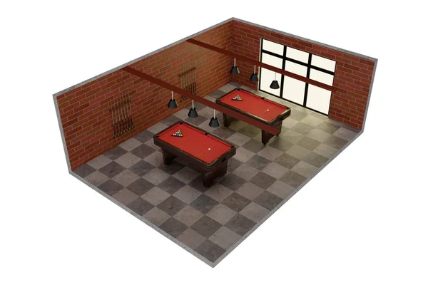 3D eşölçülü iç bilardo kulübü