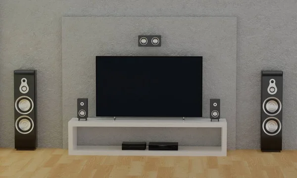 Büyük, modern bir oturma odasının iç tasarımı.