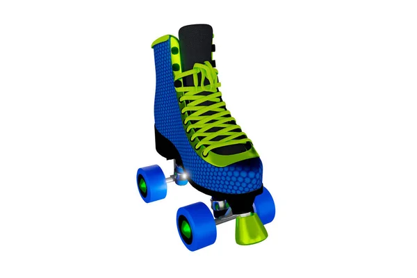 3Dレンダリング4輪フィギュアスケート — ストック写真