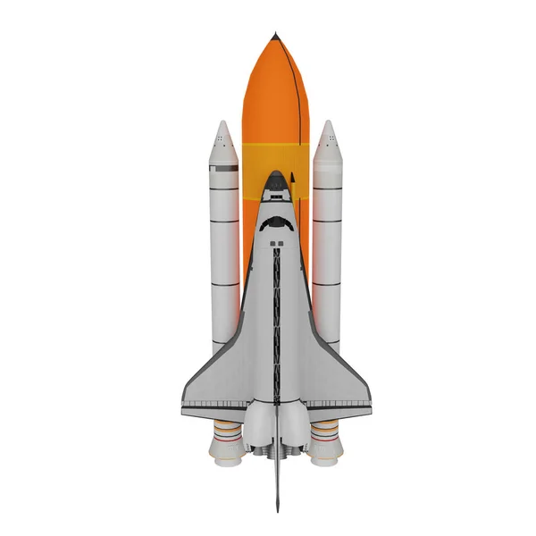 Realistický Raketový Raketoplán Vykreslování — Stock fotografie