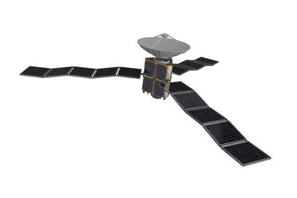 üç güneş paneli ile uzay için 3d görüntüleme