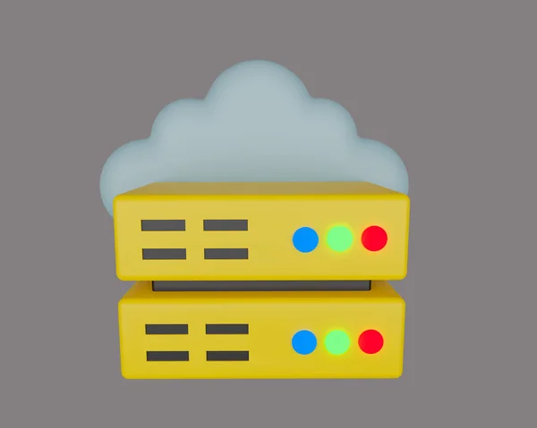 Server cloud icon 3d rendering