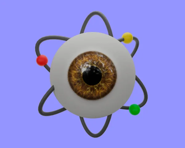 Рендеринг Реалистичных Глаз Молекул Значок Научных Данных — стоковое фото