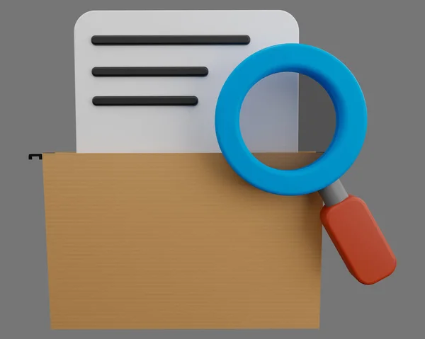 Ikona Wyszukiwania Plików Folderze — Zdjęcie stockowe