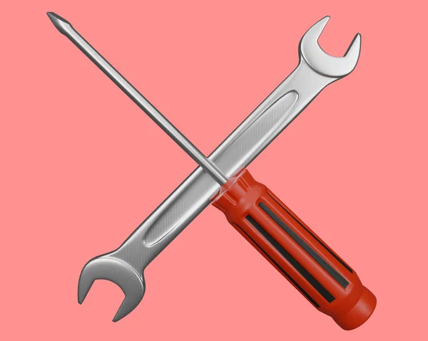 Rendering Screwdriver Wrench Mechanics Icon — Stock Photo, Image