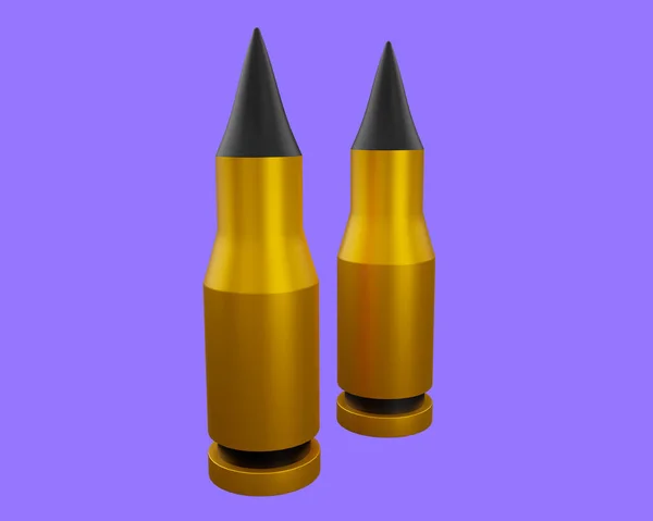 Rendering Long Gun Caliber Ammunition Icon — Stock Photo, Image