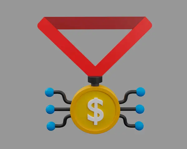 3d dijital ödül simgesi oluşturuluyor