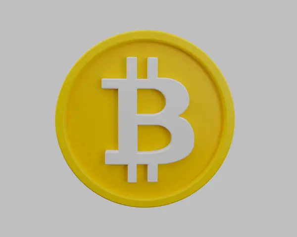 Concepto Criptomoneda Bitcoin Renderizado —  Fotos de Stock