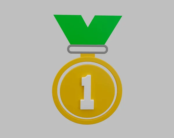 Rendering First Place Medal Winner Special Mention Icon — Stock Photo, Image