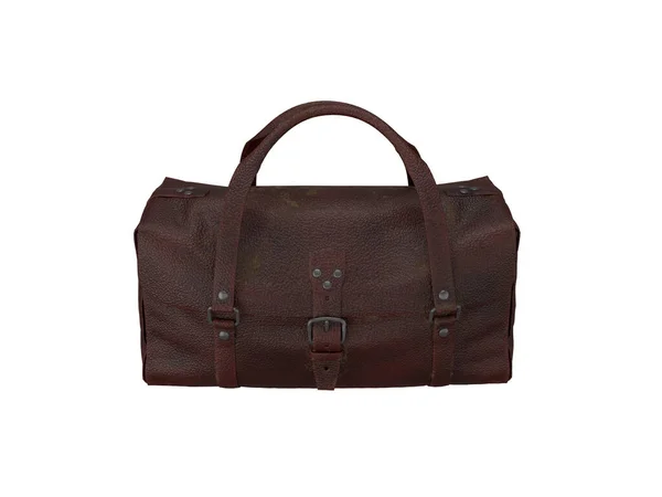 Rendering Dark Brown Leather Bag — Stock Photo, Image