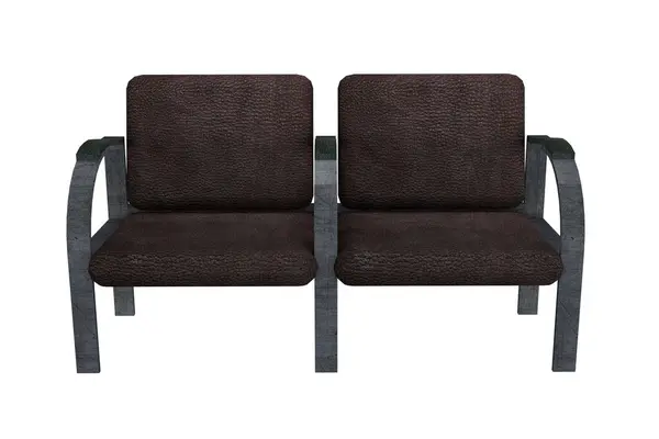Renderowania Podwójne Krzesła Poczekalni — Zdjęcie stockowe