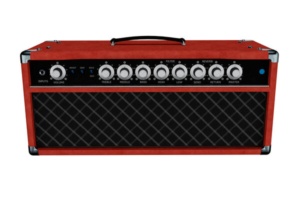 3d rendering rectangular guitar amplifier, sound equipment
