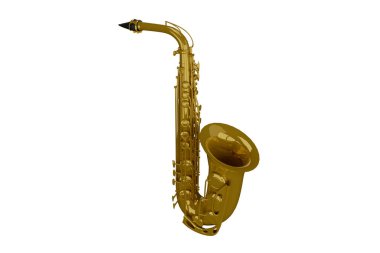 3D alto saksafon, müzik aleti konsepti
