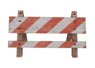 3D ahşap yol barikatı.