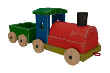 3D tahta tren oyuncağı