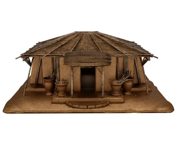 3D eski ahşap kulübe