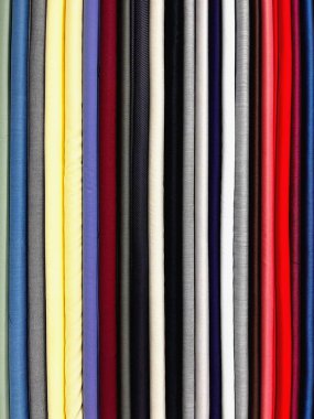 Suit fabrics in variety of color and design clipart