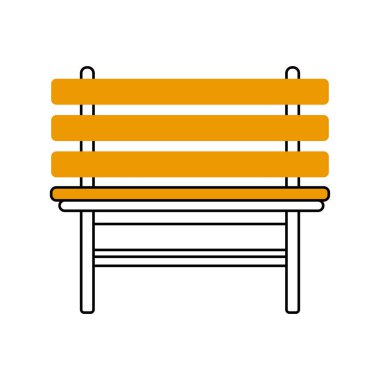 park koltuğu izole edilmiş ikon vektör illüstrasyon tasarımı grafiksel düz sarı ve turuncu