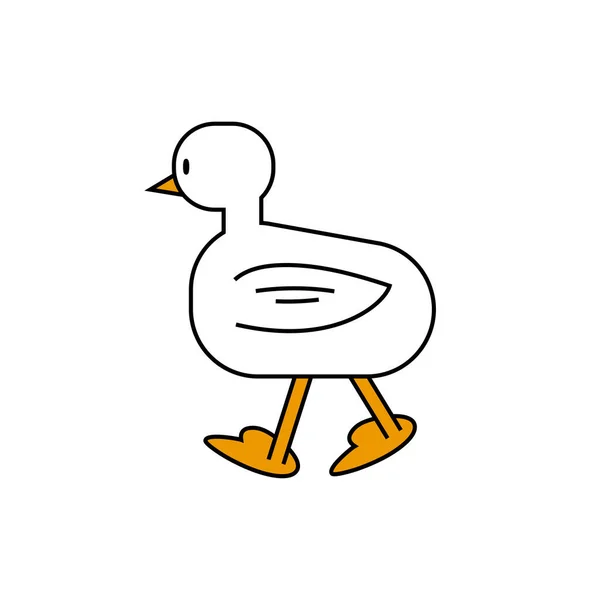 Duck Vector Line Icon Duck Vector Line Icon Illustrazione Anatra — Vettoriale Stock
