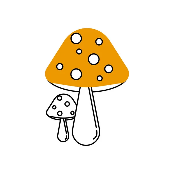 Toadstool Mushroom Icon Image Vector Illustration Design Orange Color — Stock Vector