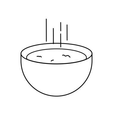 Kase ikonundaki lezzetli çorba vektör illüstrasyon tasarımı grafik düz tek renk