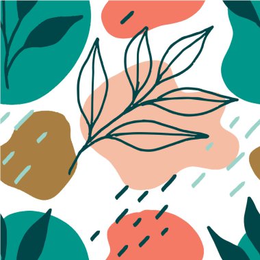 Çiçeksiz desenler. Güzel soyut ve çiçekli tasarım. Moda kumaşları, çocuk kıyafetleri, ev dekorasyonu, yorgan, tişört, kart ve şablon, hatıra defteri ve diğer dijital ihtiyaçlar için