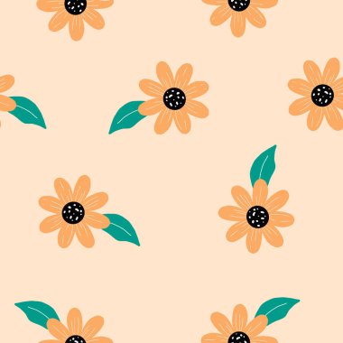 Kusursuz Portakal Çiçeği arkaplanı. Çeşitli şekiller ve çiçek nesneleri çizdim. Baskı ihtiyaçları ve diğer dijital ihtiyaçlar için kullanılabilir. Çağdaş modern trend vektör çizimleri.