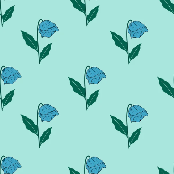 Fleur Bleue Milieux Abstraits Dessiné Main Diverses Formes Objets Gribouillis — Image vectorielle